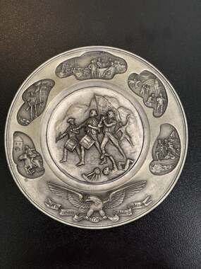 Vintage Hudson Pewter American Independence Plate 2698